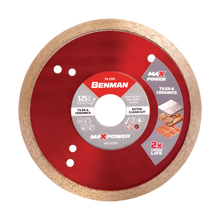 Carica l'immagine nel visualizzatore di Gallery, DISCO DIAMANTATO MAXPOWER PER PIASTRELLE BENMAN 115X1,4X7,00 MM
