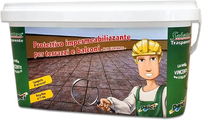 NAICI SALVATORE kit protettivo impermeabilizzante per terrazzi e balconi 1+1 LT