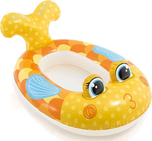 Carica l'immagine nel visualizzatore di Gallery, Intex 59380 NP - Barca per bambini con gommone o piscina gonfiabile in 3 motivi (giallo/pesce)