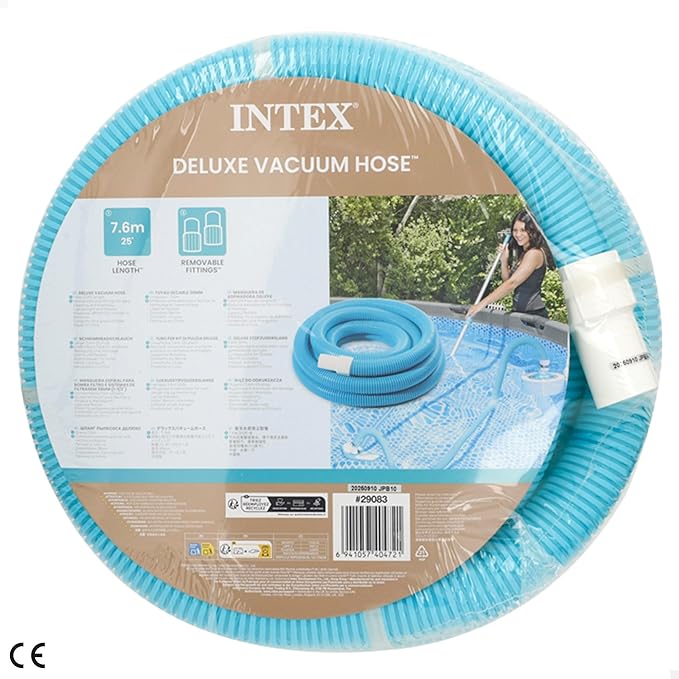 Intex 29083 - Tubo a Spirale per Vacuum, Plastica, Azzurro, 760 cm, Ø 38 mm