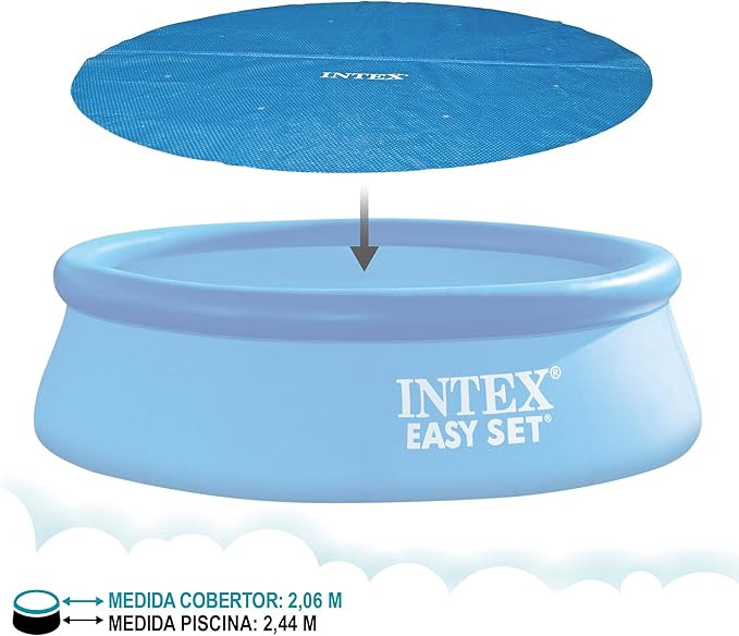 Intex 29020 - Telo Termico per Piscina Easy Set Rotonda, Polietilene, Blu, 206 cm