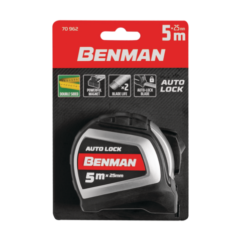 FLESSOMETRO BENMAN 5MT X 25MM AUTOLOCK ABS+TPR