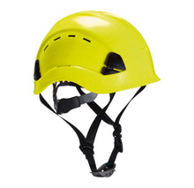 Carica l'immagine nel visualizzatore di Gallery, ELMETTO CASCO IN ABS ULTRALEGGERO CON SOTTOGOLA SGANCIO RAP SISMA 2/G GIALLO FLUO