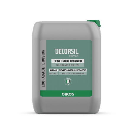DECORSIL OIKOS PRIMER FISSATIVO SILOSSANICO ANTISALE PER PITTURE PER ESTERNO LT4