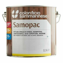 SAMOPAC PITTURA DI FONDO BIANCA PER LEGNO MURATURA AGGRAPPANTE LT 2,5