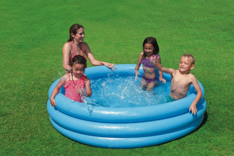 INTEX 34142 PISCINA TONDA GONFIABILE BAMBINI MARE CRYSTAL BLU CM.114X25 LT.156