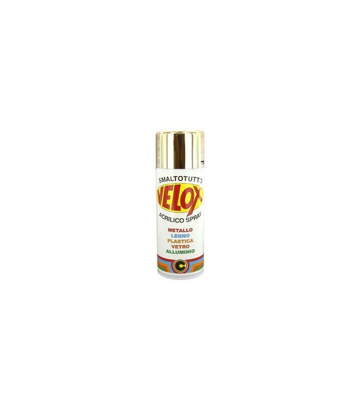 BOMBOLETTA VERNICE ACRILICA SMALTO SPRAY EFFETTO SPECCHIANTE ORO CROMO 400ML