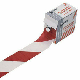 5CF NASTRO SEGNALETICO PER CANTIERI E LAVORI STRADALI BIANCO/ROSSO PERICOLO